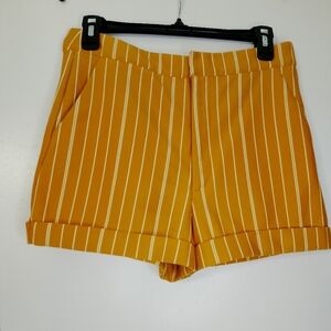 Forever 21 Mustard Yellow Striped Shorts